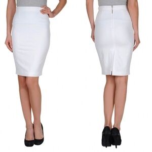 NWT! ITALY Elisabetta Franchi Ivory Pencil Skirt Size: IT 42 ELEGANT